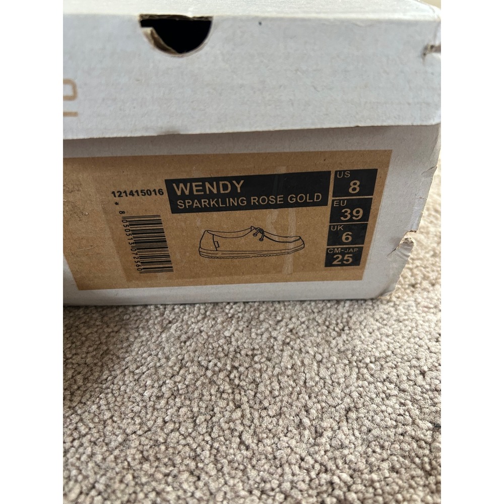 Hey Dude Wendy Sparkling Rose Gold Women's Loafers Size 8 121415016 NIB - Picture 4 of 4